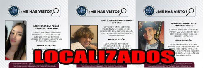 FGE localiza a tres personas que contaban con reporte de localización. lasnoticias.info