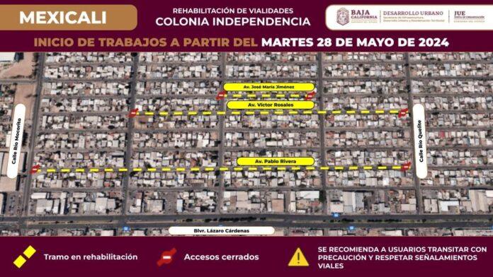 ANUNCIA SIDURT TRABAJOS DE REHABILITACIÓN EN COLONIA INDEPENDENCIA EN MEXICALI. lasnoticias.info