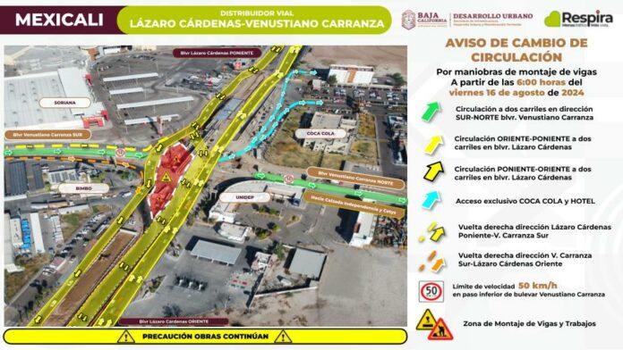 ANUNCIA SIDURT CONTINUACIÓN DE MONTAJE DE TRABES DE ACERO Y CAMBIO DE CIRCULACIÓN EN DISTRIBUIDOR VIAL LÁZARO CÁRDENAS Y VENUSTIANO CARRANZA EN MEXICA. lasnoticias.info