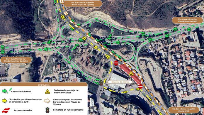 ANUNCIA SIDURT CIERRE PARCIAL DEL LIBRAMIENTO ROSAS MAGALLÓN POR OBRAS DE NODO MORELOS. lasnoticias.info