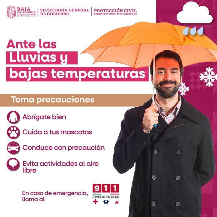 INFORMA PROTECCIÓN CIVIL BAJA CALIFORNIA SOBRE LLUVIAS, VIENTOS Y DESCENSO DE TEMPERATURA LOS PRÓXIMOS DÍAS. lasnoticias.info